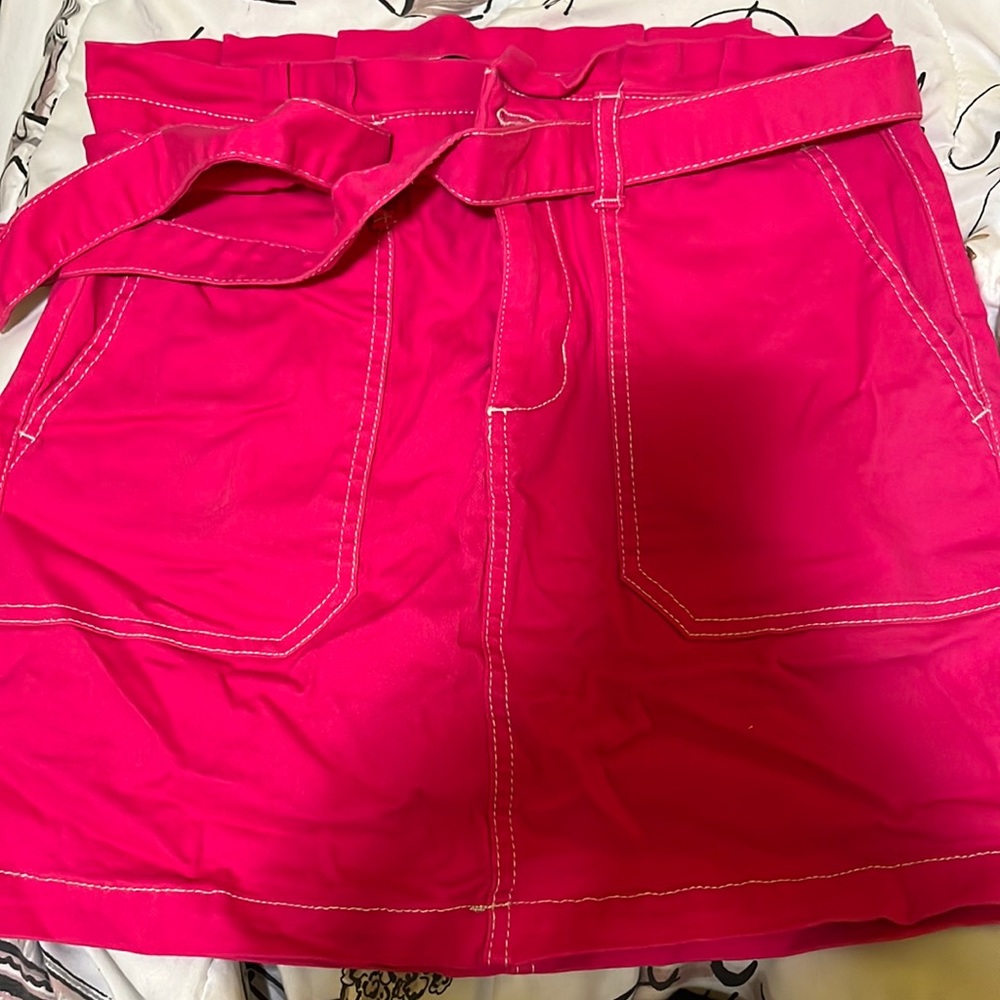 Pink mini skirt